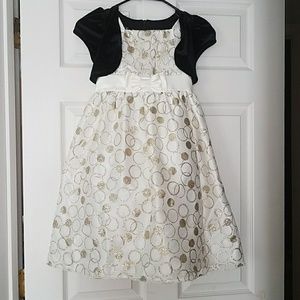 Ivory black and gold dress